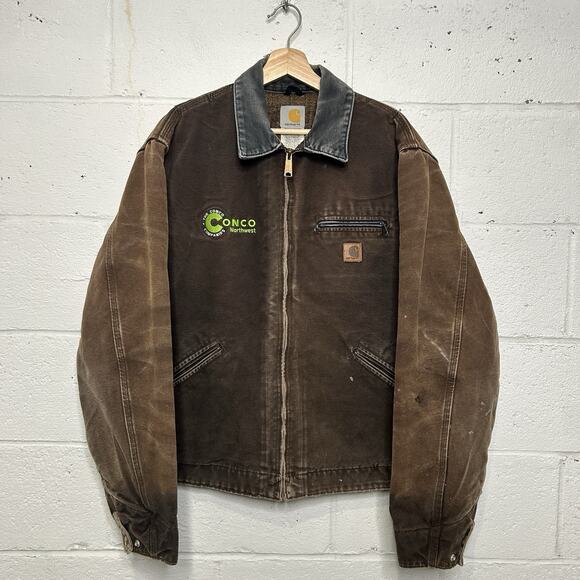 Y2K Carhartt Blanket-Lined Detroit Jacket “Dark Brown” J97